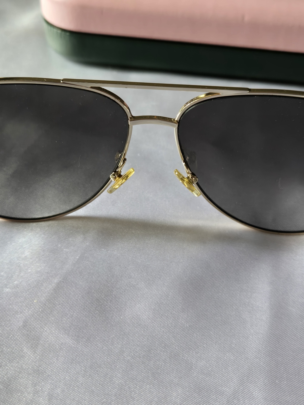 kate spade Hello Sunshine Polarized Gold Tone Eyewear with Pink And Green Case - Picture 7 of 9